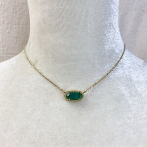 Kendra Scott Elisa necklace gold w green stone